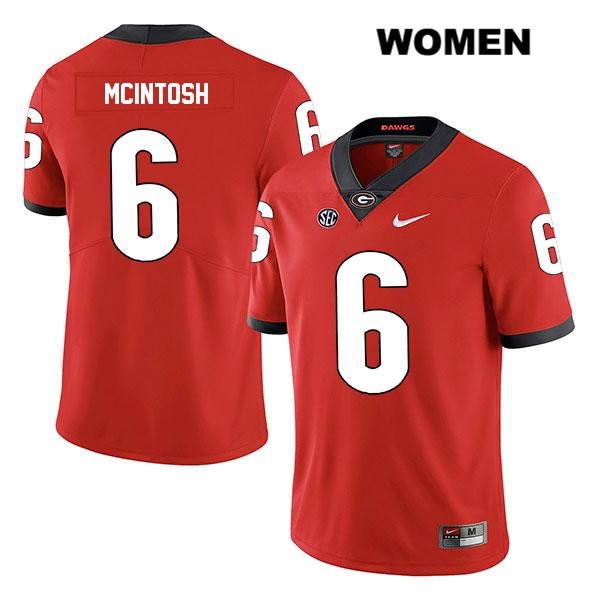 Georgia Bulldogs Women's Kenny McIntosh #6 NCAA Legend Authentic Red Nike Stitched College Football Jersey PHQ3056HV